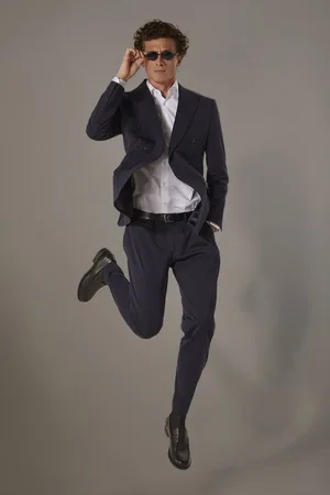 DOPPELGÄNGER Pantalone senza pinces in jersey regular fit