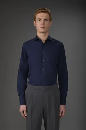 DOPPELGÄNGER Camicia classica collo francese uomo tinta unita