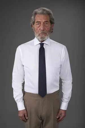 DOPPELGÄNGER Camicia classica uomo collo francese tinta unita twill
