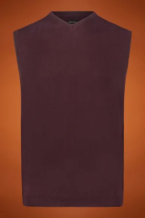 DOPPELGÄNGER Gilet uomo scollo a v 100% lana merino extrafine regular fit