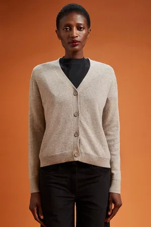 DOPPELGÄNGER Cardigan donna girocollo 100% cachemire regular fit