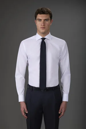 DOPPELGÄNGER Camicia classica collo francese uomo tinta unita