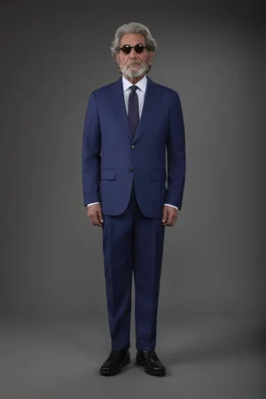 DOPPELGÄNGER Abito uomo monopetto con pantalone ad una pinces con tessuto dal disegno herringbone dall