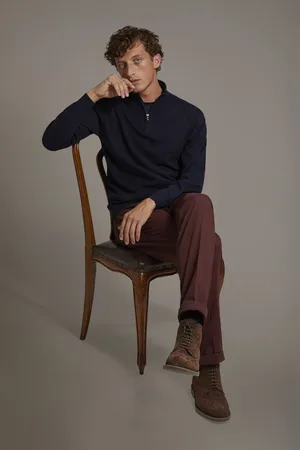 DOPPELGÄNGER Pantalone chino uomo classico regular fit tessuto twill elasticizzato