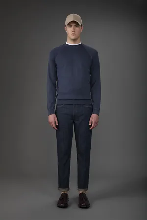 DOPPELGÄNGER Maglia uomo girocollo 100% cotone con maniche raglan
