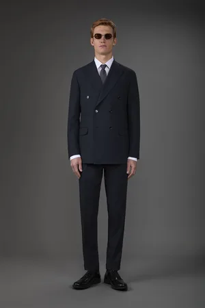 DOPPELGÄNGER Abito uomo doppiopetto con pantalone ad una pinces in tessuto bi-stretch