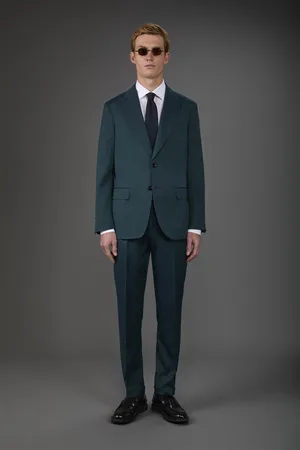 DOPPELGÄNGER Abito uomo monopetto con pantalone ad una pinces con tessuto dal disegno herringbone dall