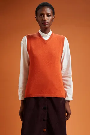 DOPPELGÄNGER Gilet donna in maglia con scollo a v misto lana e cachemire regular fit