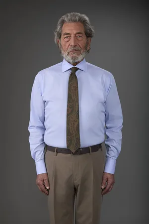DOPPELGÄNGER Camicia uomo tecnica micro-riga collo classico adatta ai gemelli