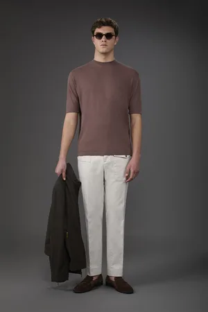 DOPPELGÄNGER T-shirt uomo in maglia maniche corte 100% cotone crepe