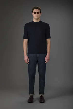 DOPPELGÄNGER T-shirt uomo in maglia maniche corte 100% cotone crepe