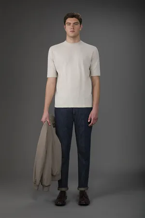 DOPPELGÄNGER T-shirt uomo in maglia maniche corte 100% cotone crepe