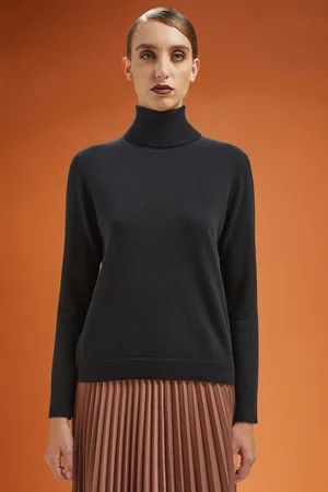 DOPPELGÄNGER Maglia donna a collo alto 100% cachemire regular fit