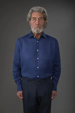 DOPPELGÄNGER Camicia uomo casual collo classico 100% lino