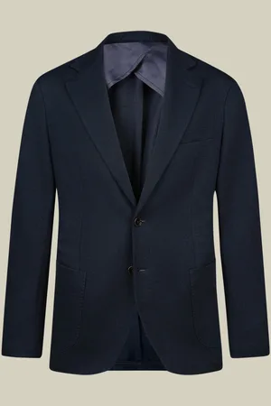 DOPPELGÄNGER Giacca uomo classica monopetto in jersey Wool Blend disegno spinato regular fit