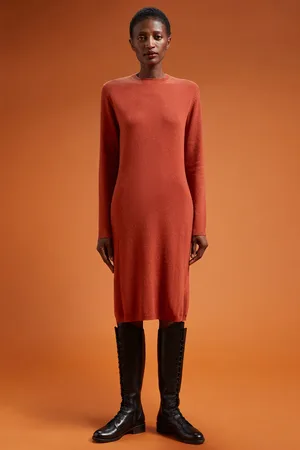 DOPPELGÄNGER Abito donna in maglia girocollo con spacchi laterali regular fit