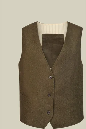DOPPELGÄNGER Gilet donna Wool Blend spinato regular fit