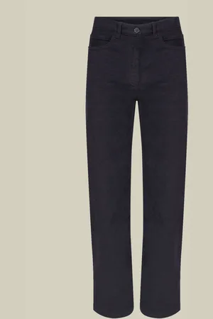 DOPPELGÄNGER Pantalone donna 5 tasche in velluto a gamba dritta in denim regular fit