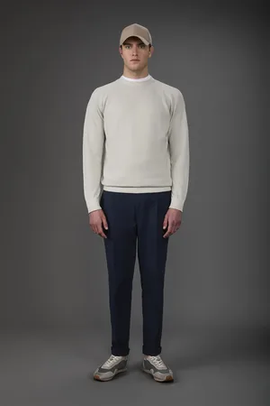 DOPPELGÄNGER Maglia uomo girocollo puro cotone con maniche raglan