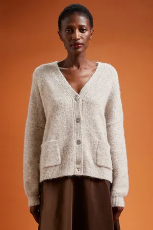 DOPPELGÄNGER Cardigan donna in maglia con scollo a v regular fit