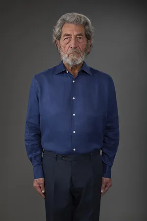 DOPPELGÄNGER Camicia uomo casual collo classico 100% lino
