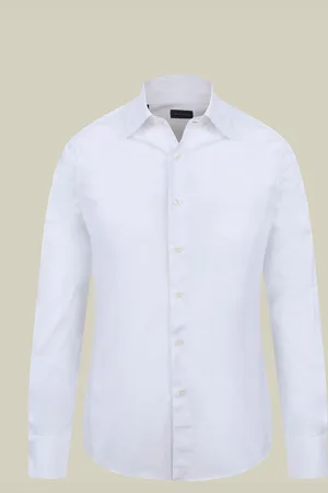 DOPPELGÄNGER Camicia classica uomo 100% cotone con collo classico e spina di pesce regular fit