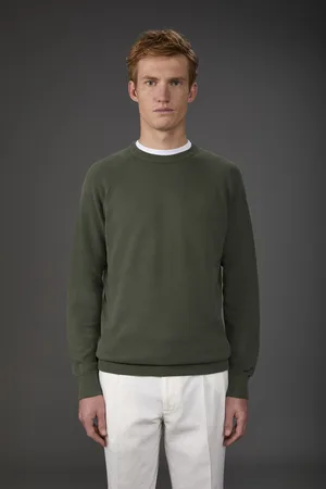 DOPPELGÄNGER Maglia uomo girocollo puro cotone con maniche raglan