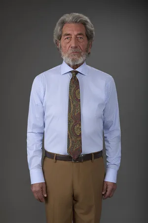 DOPPELGÄNGER Camicia uomo tecnica rigata collo classico