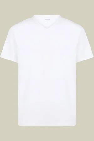 DOPPELGÄNGER T-shirt uomo scollo a v 100% cotone effetto fiammato con maniche corte regular fit