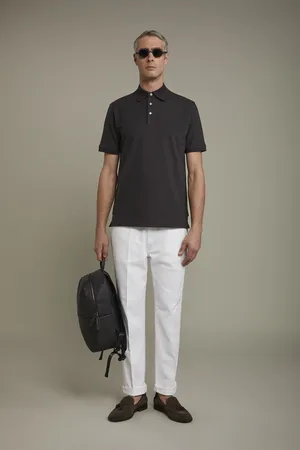 DOPPELGÄNGER Polo uomo manica corta 100% cotone piquet regular fit