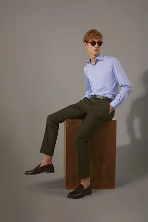 DOPPELGÄNGER Pantalone chino regular fit costruzione armaturata