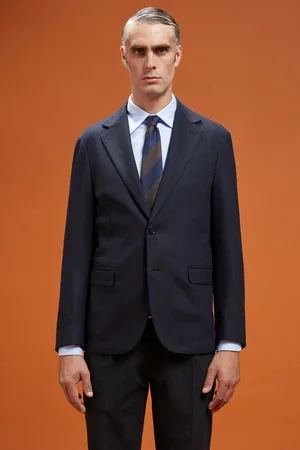DOPPELGÄNGER Giacca uomo classica monopetto Wool Blend disegno spinato regular fit