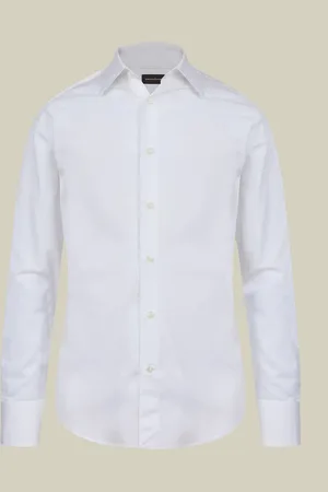 DOPPELGÄNGER Camicia classica uomo 100% cotone con collo classico e tessuto fil-a-fil regular fit