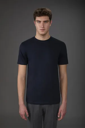 DOPPELGÄNGER T-shirt uomo manica corta in jersey con colletto 100% cotone