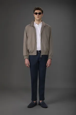 DOPPELGÄNGER Pantalone uomo 100% lino con due piccole pinces e bottone nascosto