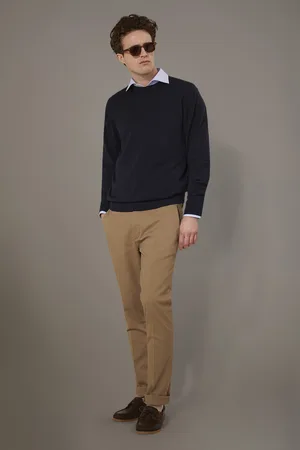 DOPPELGÄNGER Pantalone chino regular fit costruzione armaturata