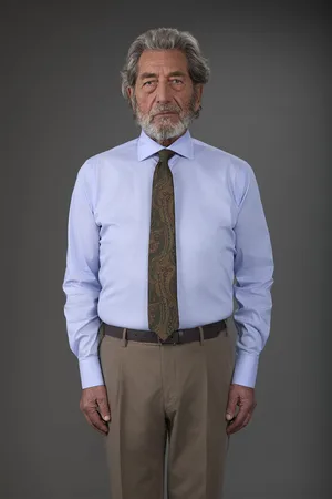 DOPPELGÄNGER Camicia uomo tecnica micro-riga collo classico adatta ai gemelli