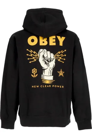 Obey Felpa Leggera Cappuccio Uomo New Clear Power Hoodie Fleece