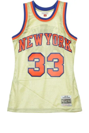 Mitchell & Ness Canotta Basket Uomo Nba Swimgman Jersey Patrick Ewing No.33 1991-92 Neykni Gold