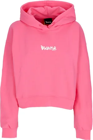 DISCLAIMER Felpa Leggera Cappuccio Corta Donna W Back Big Logo Hoodie