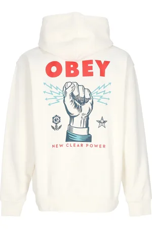 Obey Felpa Leggera Cappuccio Uomo New Clear Power Hoodie Fleece