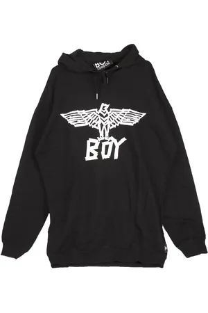 Boy London Felpa Cappuccio Uomo Tape Eagle Hood Black/white