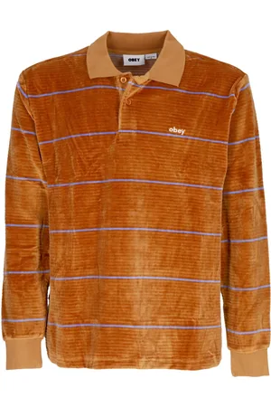 Obey Polo Manica Lunga Uomo Fete Velour Stripe Polo L/s