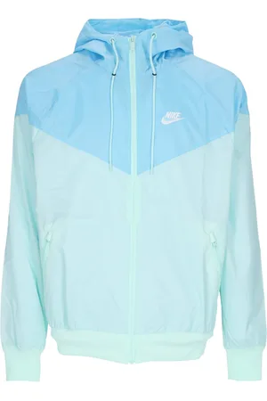 Nike Giacca a Vento Uomo Sportswear Woven Lined Windrunner Hooded Jacket Mint Foam/blue Chili/white