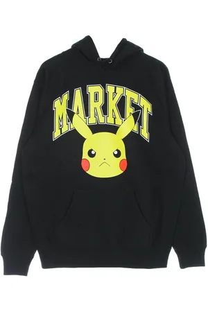 MARKET Felpa Cappuccio Uomo Pikachu Arc Hoodie X Pokemon Black