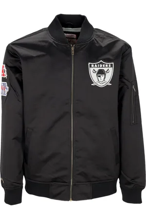 Mitchell & Ness Giubbotto Bomber Uomo Nfl Lightweight Satin Bomber Oakrai
