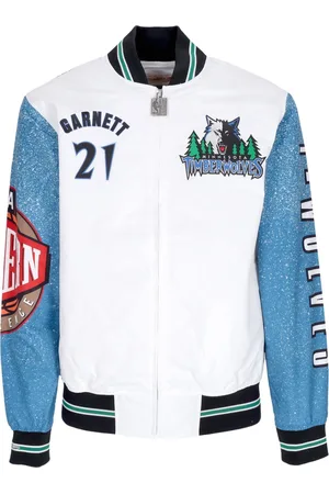 Mitchell & Ness Giubbotto Bomber Uomo Nba Burst Warm Up Jacket No 21 Kevin Garnett Mintim