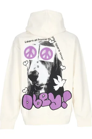 Obey Felpa Leggera Cappuccio Uomo Peace Eyes Box Fit Premium Hoodie