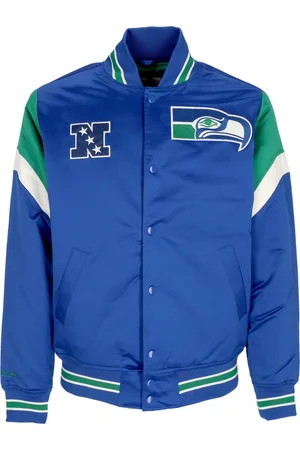 Mitchell & Ness Giubbotto Bomber Uomo Nfl Heavyweight Satin Jacket Seasea