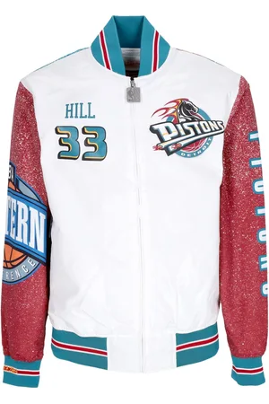 Mitchell & Ness Giubbotto Bomber Uomo Nba Burst Warm Up Jacket No 33 Grant Hill Detpis